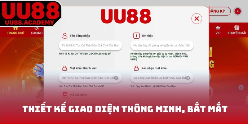 Thiết kế giao diện thông minh, bắt mắt